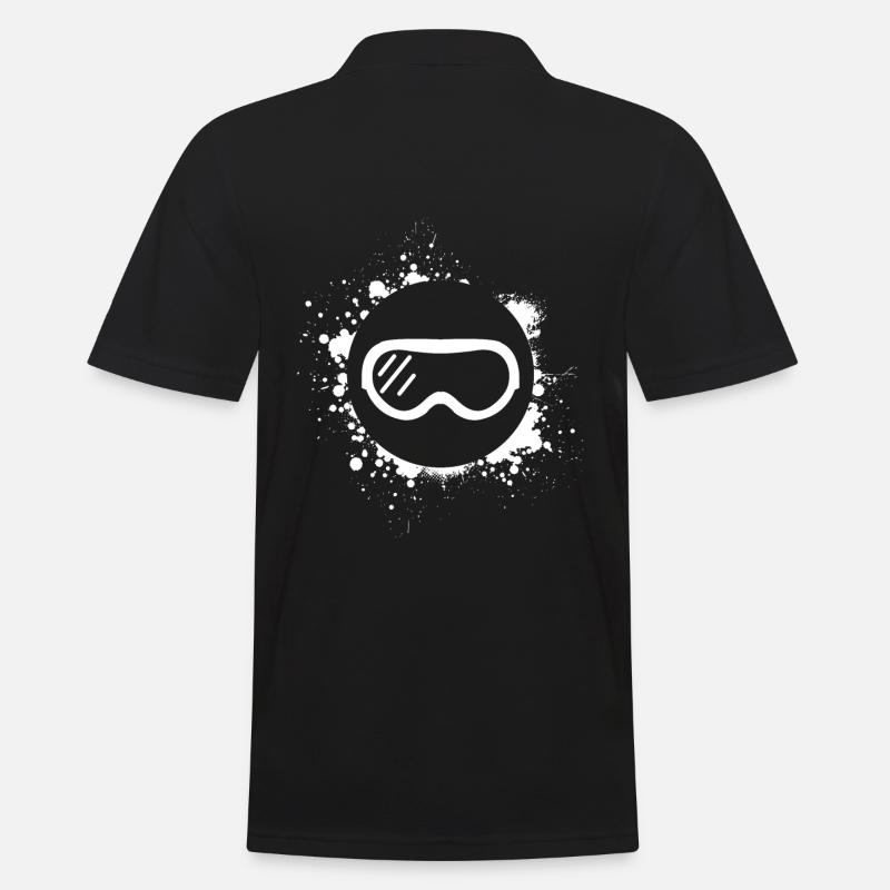 Skibrille - Männer Poloshirt - Schwarz