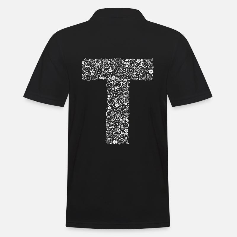 Buchstabe T - Männer Poloshirt - Schwarz