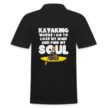 Kayaking Kayaking Canoe Say Cool - Men's Polo Shirt - black - Back - Kai (181cm)