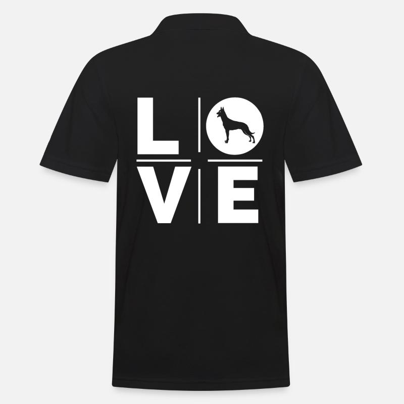 Amour malinois - Polo Homme - noir