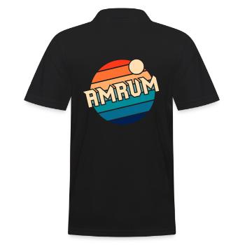 Amrum Retro Nordsee Vintage Insel Logo - Männer Poloshirt - Schwarz - Hinten - Kai (181cm)