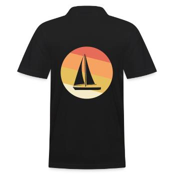 Vintage Sailing Ship - Men's Polo Shirt - black - Back - Kai (181cm)