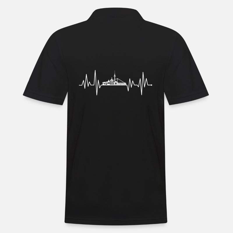 Mannheim Skyline Herzschlag - Männer Poloshirt - Schwarz