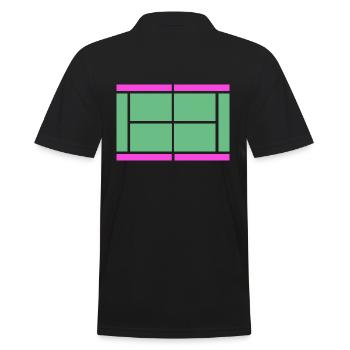 Tennis Matchball Tennisplatz Netzball Tenniscourt - Männer Poloshirt - Schwarz - Hinten - Kai (181cm)