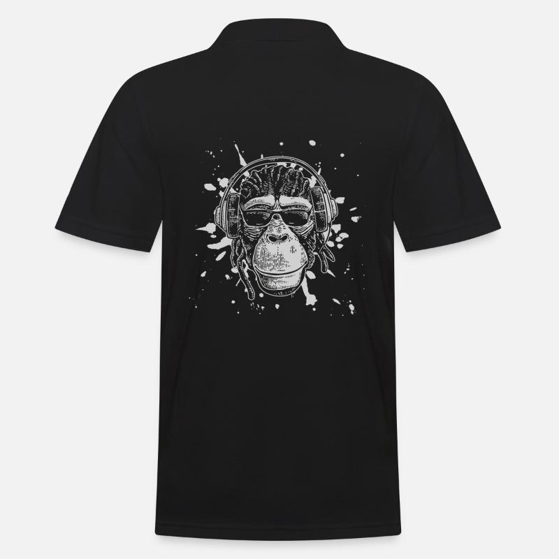 Cooler Affe Schimpanse Shirt Geschenk - Männer Poloshirt - Schwarz