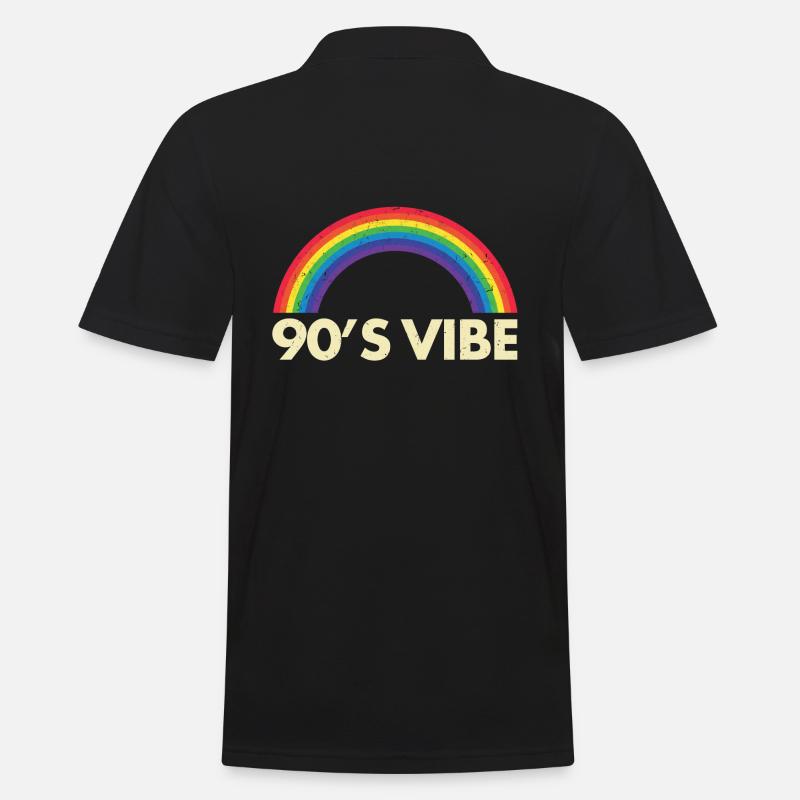 90s Jahre Regenbogen - Männer Poloshirt - Schwarz