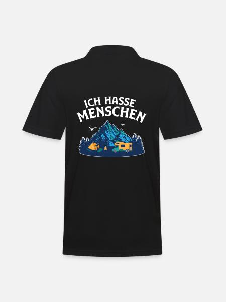 Ich Hasse Menschen - Männer Poloshirt - Schwarz