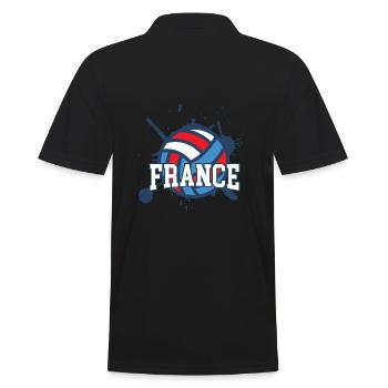 Cool France Volleyball Gift Shirt - Men's Polo Shirt - black - Back - Kai (181cm)