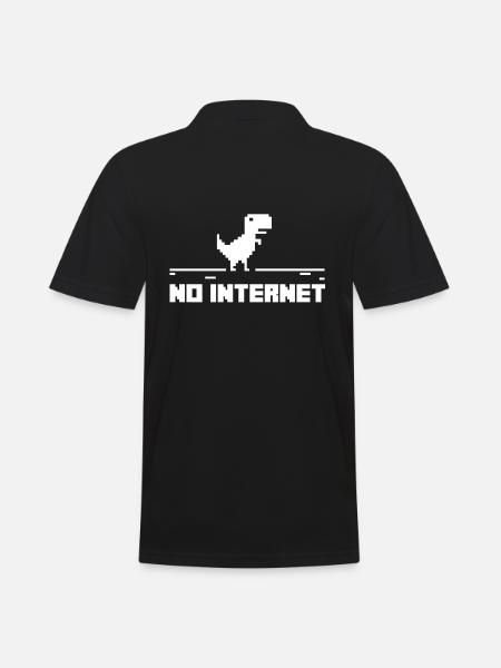 No Internet More Tyrannosaurus Nerd Design - Männer Poloshirt - Schwarz