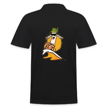 Weisswurst Pretzel Beer Party Dirndl Replacement Fest - Men's Polo Shirt - black - Back - Kai (181cm)