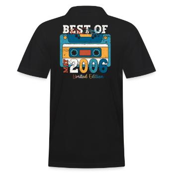 17th Birthday Man Cassette May Vintage 2006 - Men's Polo Shirt - black - Back - Kai (181cm)