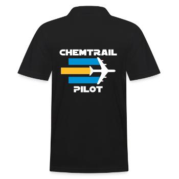 Chemtrailpilot (Flugzeug mit Chemtrails) - Männer Poloshirt - Schwarz - Hinten - Kai (181cm)