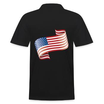 Drapeau des États-Unis de l’Amérique - Polo Homme - noir - Dos - Kai (181cm)