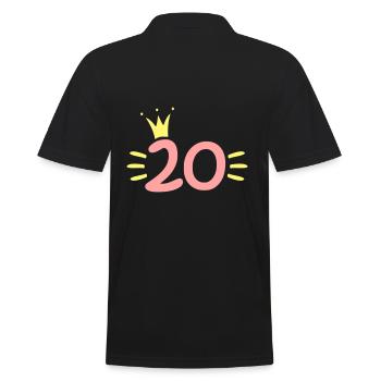20th Birthday Crown - Men's Polo Shirt - black - Back - Kai (181cm)
