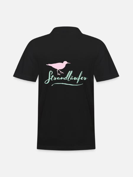 Strandläufer - Männer Poloshirt - Schwarz