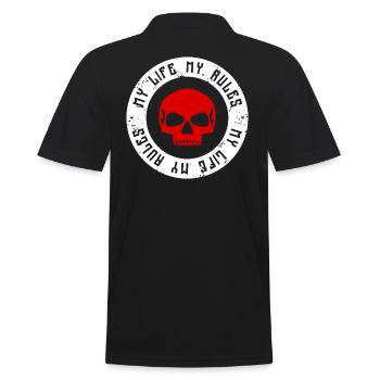 My Life - My Rules - Men's Polo Shirt - black - Back - Kai (181cm)