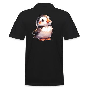 Papageitaucher - Männer Poloshirt - Schwarz - Hinten - Kai (181cm)