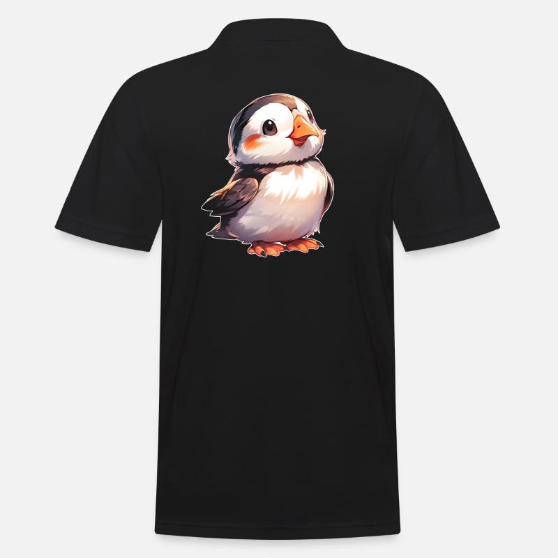 Papageitaucher - Männer Poloshirt - Schwarz
