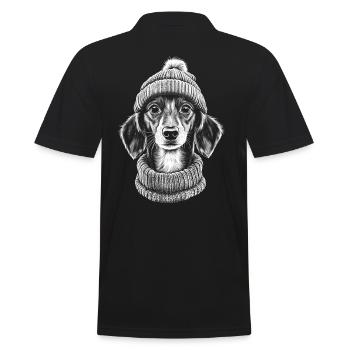 Teckel bobble chapeau chapeau teckel chien chien - Polo Homme - noir - Dos - Kai (181cm)
