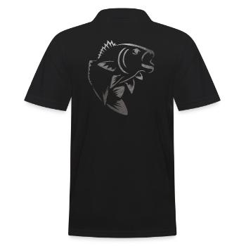 Barsch Angeln - Barsch Shirt - Männer Poloshirt - Schwarz - Hinten - Kai (181cm)