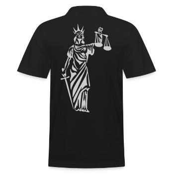 Justitia - Men's Polo Shirt - black - Back - Kai (181cm)