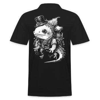 Steampunk Axolotl niedliche Tiere Kind Fantasy - Männer Poloshirt - Schwarz - Hinten - Kai (181cm)