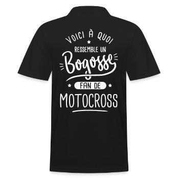 motocross Bogosse fan de sport moto cross - Polo Homme - noir - Dos - Kai (181cm)