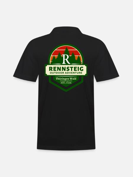 Rennsteig-Höhenweg des Thüringer Waldes - Männer Poloshirt - Schwarz