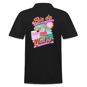 Design de fête 'I’m there can go' Flamingo - Polo Homme - noir - Dos - Kai (181cm)