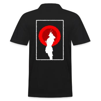 Samurai - Männer Poloshirt - Schwarz - Hinten - Kai (181cm)