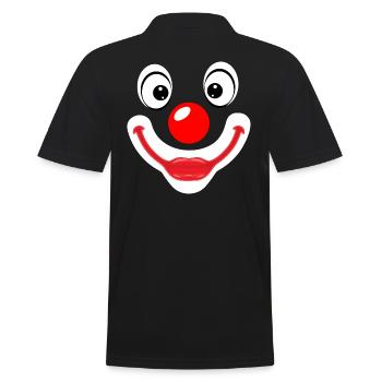 Clown Face Costume Cologne Carnival Carnival Nose - Men's Polo Shirt - black - Back - Kai (181cm)