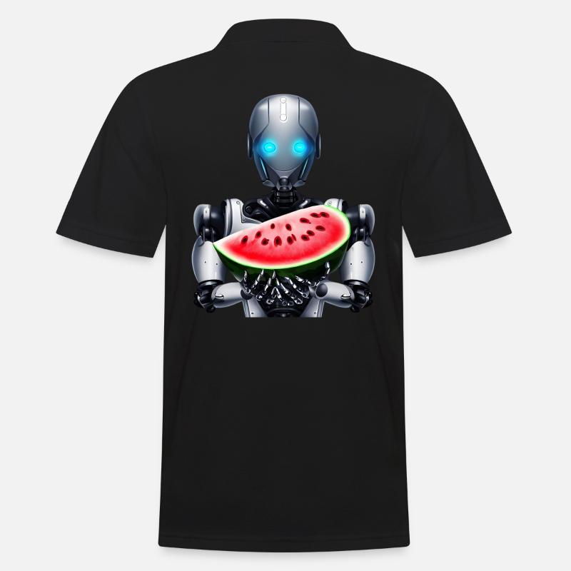 Pastèque pour le robot - Polo Homme - noir