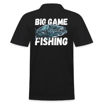 Big Game Fishing - Great Barrakuda - Men's Polo Shirt - black - Back - Kai (181cm)