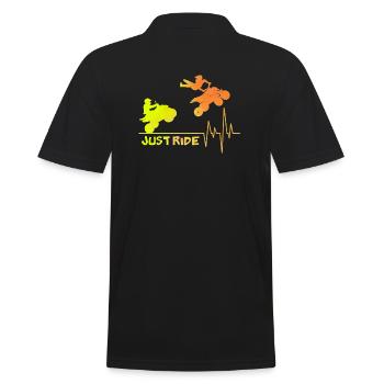 Just Ride ATV Quad heartbeat - Men's Polo Shirt - black - Back - Kai (181cm)