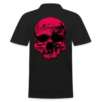 Schädel - Männer Poloshirt - Schwarz - Hinten - Kai (181cm)