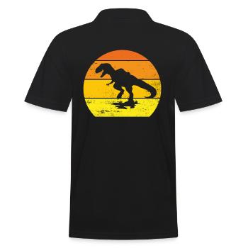 Dinosaurs funny humor gift idea t-rex - Men's Polo Shirt - black - Back - Kai (181cm)