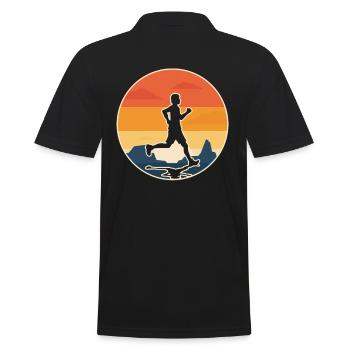 COURSE A PIED passion running idée cadeau original - Polo Homme - noir - Dos - Kai (181cm)