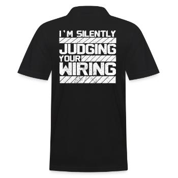 lustiges Elektriker Tshirt - Elektriker Geschenke - Männer Poloshirt - Schwarz - Hinten - Kai (181cm)