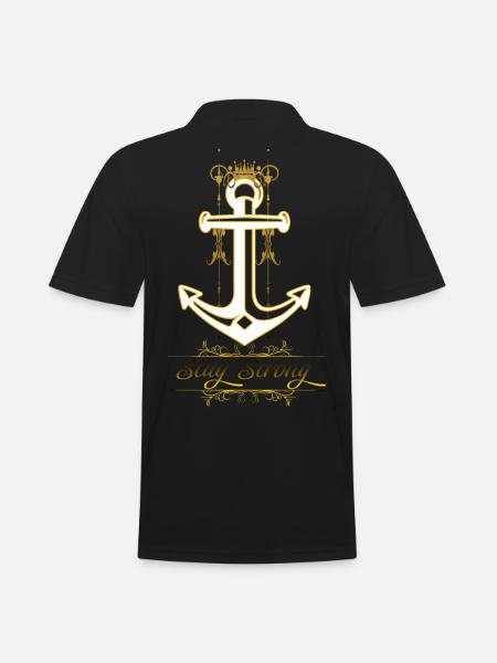 Anker Stay Strong - Männer Poloshirt - Schwarz