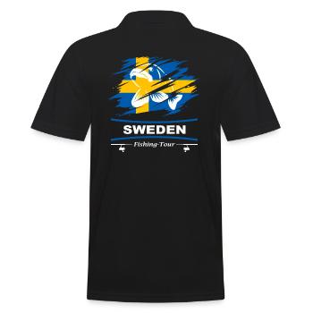 Sweden fishing - Men's Polo Shirt - black - Back - Kai (181cm)