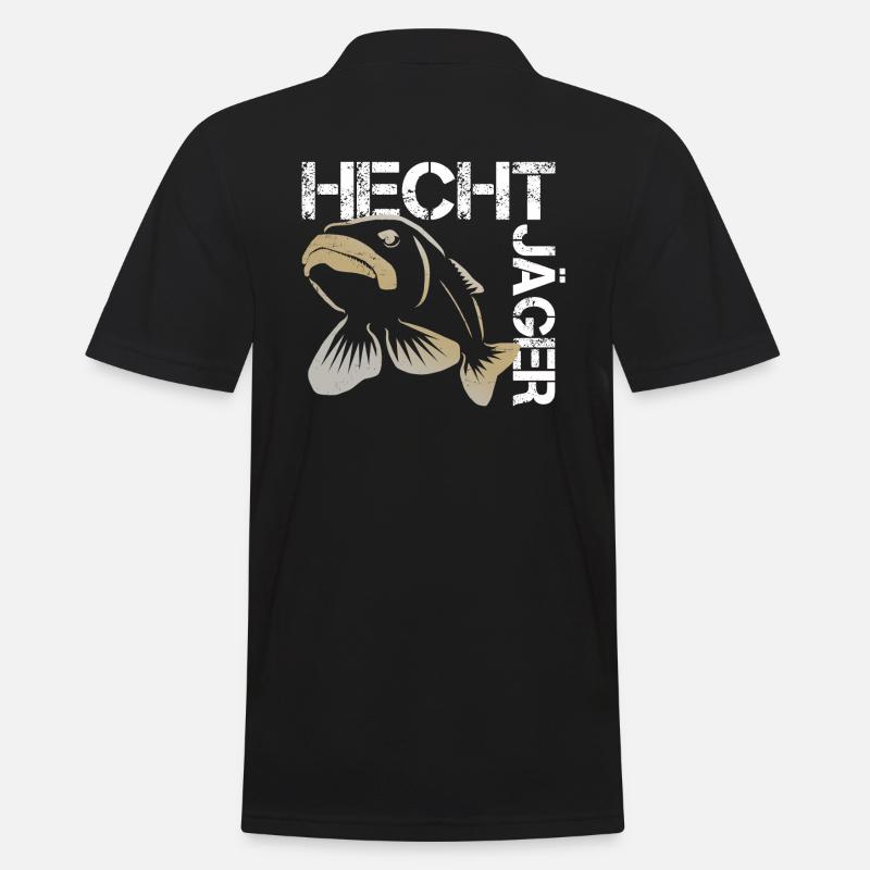 Hecht Jäger - Hechtangler - Männer Poloshirt - Schwarz