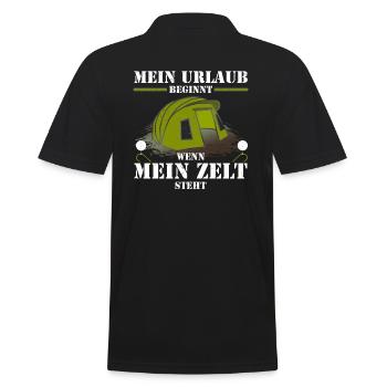 Karpfen Angeln ist wie Urlaub - Carphunter - Männer Poloshirt - Schwarz - Hinten - Kai (181cm)