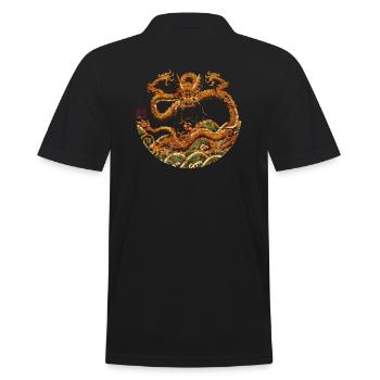 Chinesisch_Drache_Verbotenen Stadt_Zhenglong - Men's Polo Shirt - black - Back - Kai (181cm)
