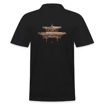 Chinesisch_Architektur_Zhichun1886_Sommerpalast - Männer Poloshirt - Schwarz - Hinten - Kai (181cm)