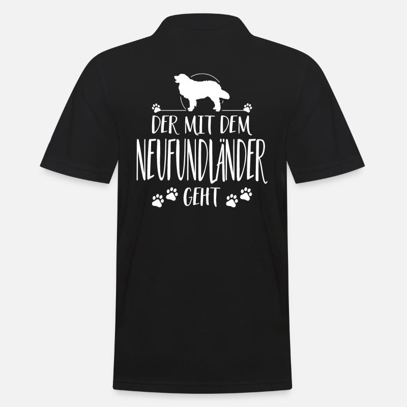 DER MIT NEUFUNDLÄNDER GEHT Hunde Spruch Wilsigns - Männer Poloshirt - Schwarz