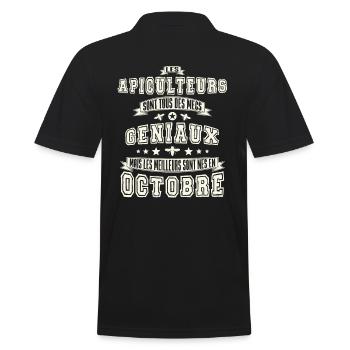Apiculteur génial anniversaire Octobre, abeilles - Polo Homme - noir - Dos - Kai (181cm)