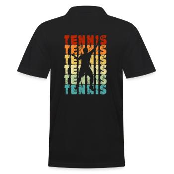Tennis - Tennis player -Vintage - Tennis fan - Men's Polo Shirt - black - Back - Kai (181cm)
