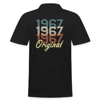 53rd Birthday Retro - Original Vintage 1967 - Men's Polo Shirt - black - Back - Kai (181cm)