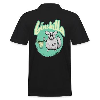 Gincilla Gin Chinchilla Shirt - Männer Poloshirt - Schwarz - Hinten - Kai (181cm)