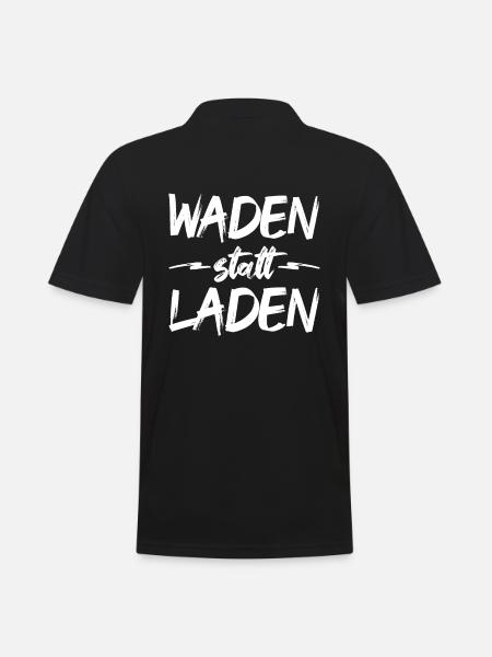 Waden statt Laden Fahrrad E-Bike Spruch Shirt - Männer Poloshirt - Schwarz